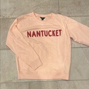 JCrew pink Nantucket embroidered sweater